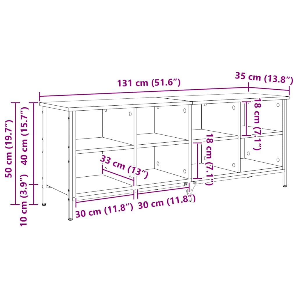 Ormar za cipele s policom Crni hrast 131 x 35 x 50 cm