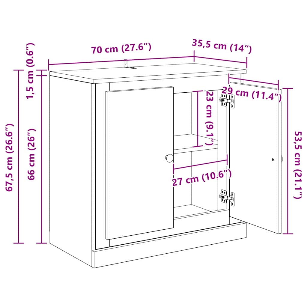 Kreveta Umjetnički hrast 70 x 35,5 x 67,5 cm Konstruirano drvo
