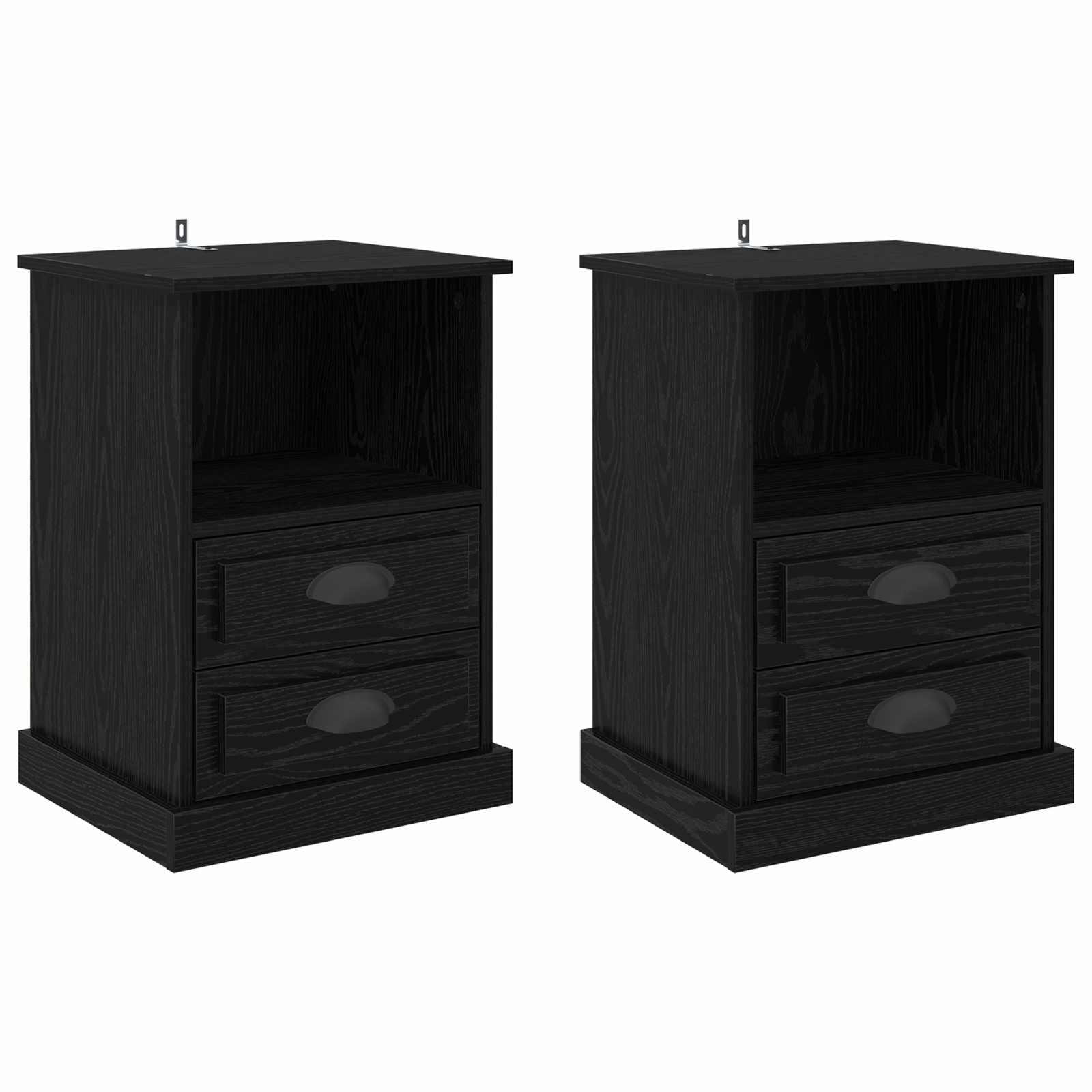 Noćni ormar 2 pcs Crni hrast 36 x 43 x 60 cm Konstruirano drvo