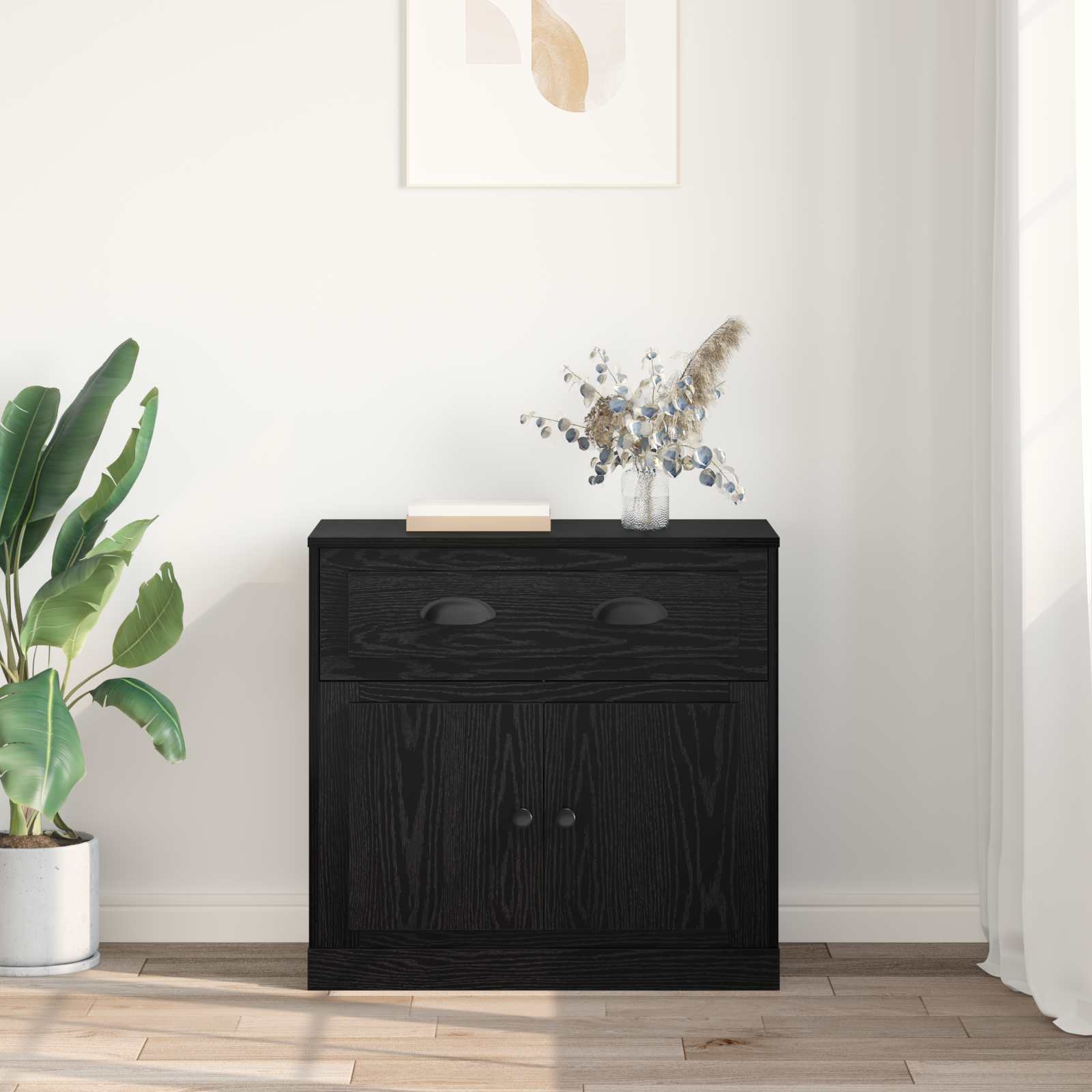Highboard Crni hrast 70 x 35,5 x 67,5 cm Konstruirano drvo