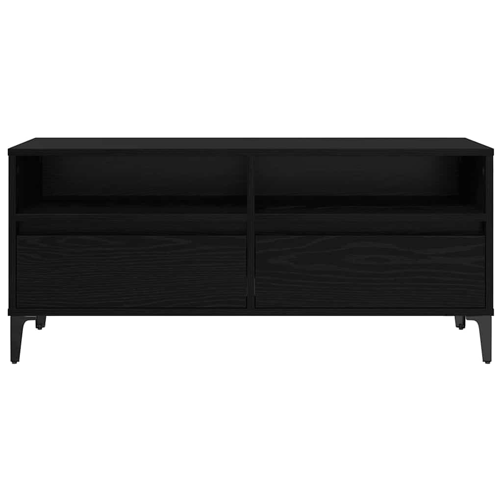 TV ormar Crni hrast 100 x 34,5 x 44,5 cm Obrađeno drvo i čelik