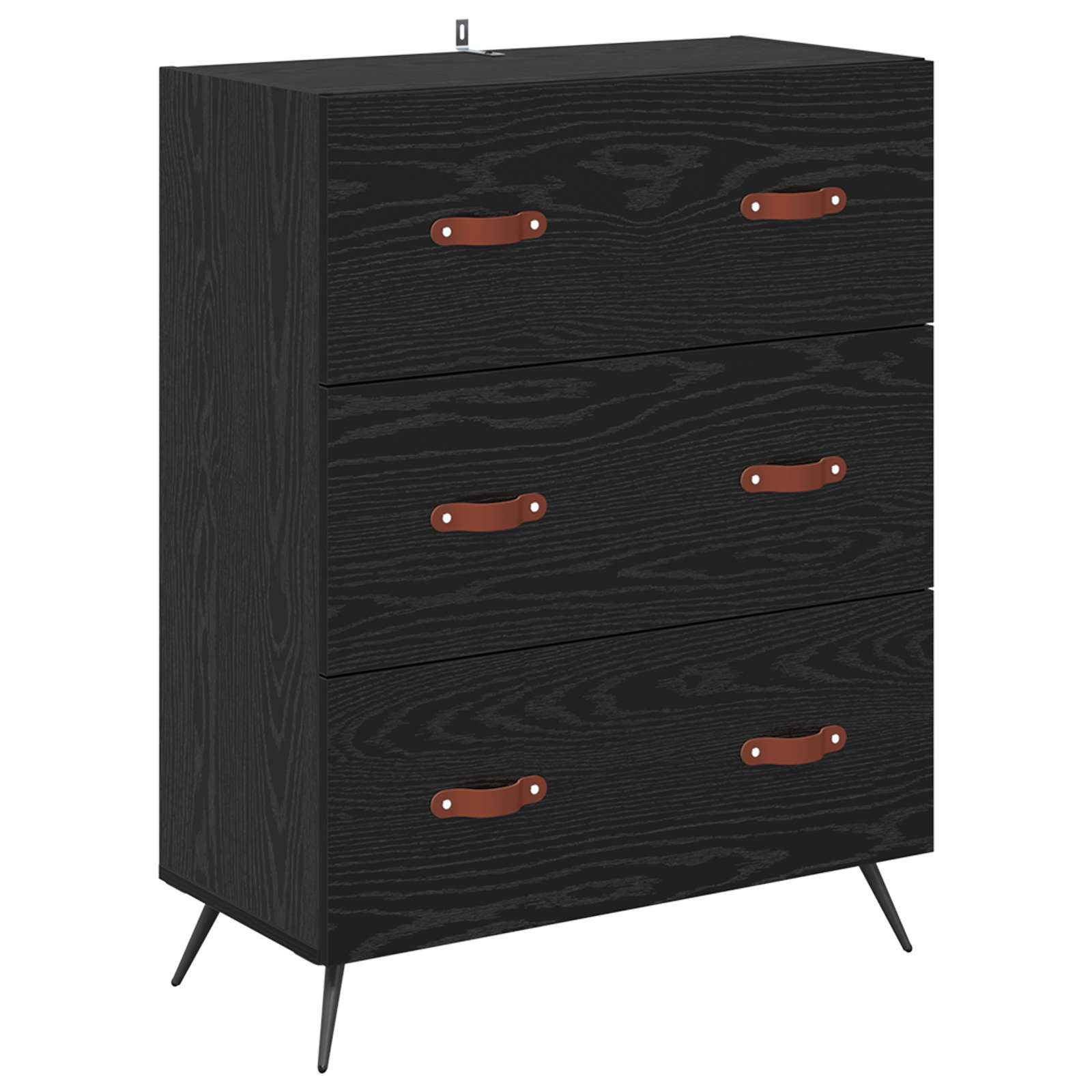 Komoda Crni Hrast 69,5 x 34 x 90 cm Konstrukcijsko drvo