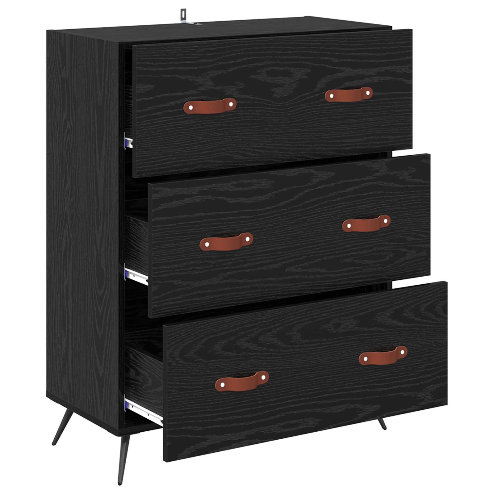 Komoda Crni Hrast 69,5 x 34 x 90 cm Konstrukcijsko drvo