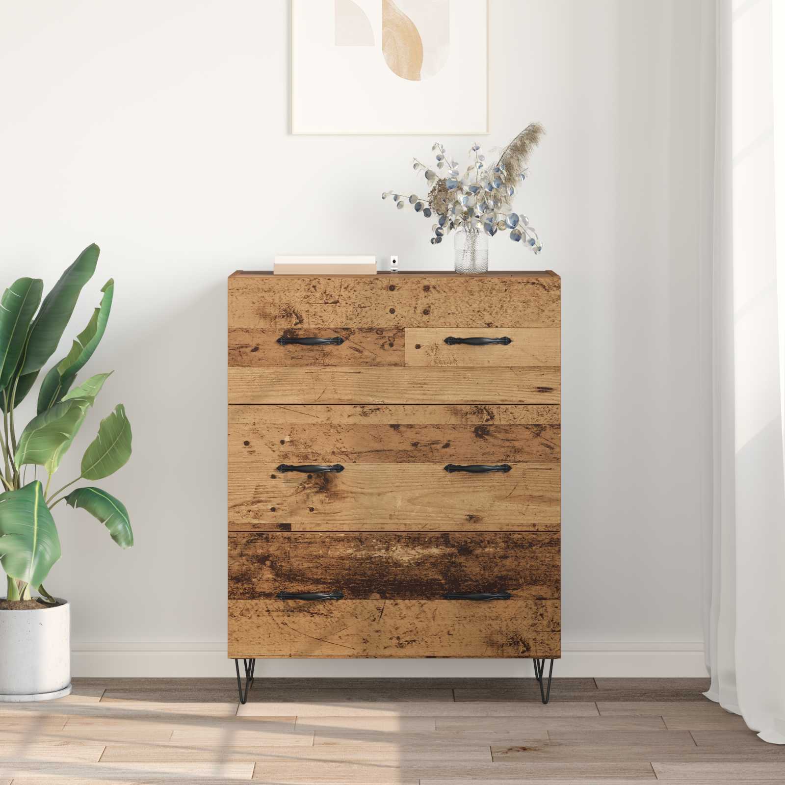 Kreveta Staro drvo 69,5 x 34 x 90 cm Obrađeno drvo i čelik