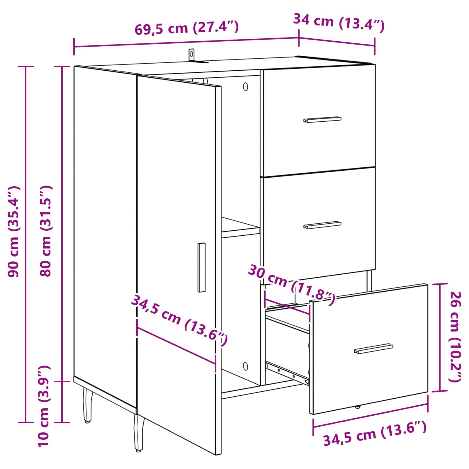 Kreveta Crni hrast 69,5 x 34 x 90 cm Obrađeno drvo i čelik