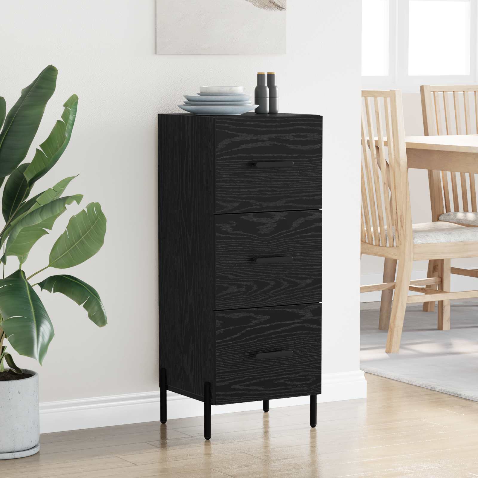 Kreveta Crni hrast 34 x 34.5 x 90 cm Konstruirano drvo