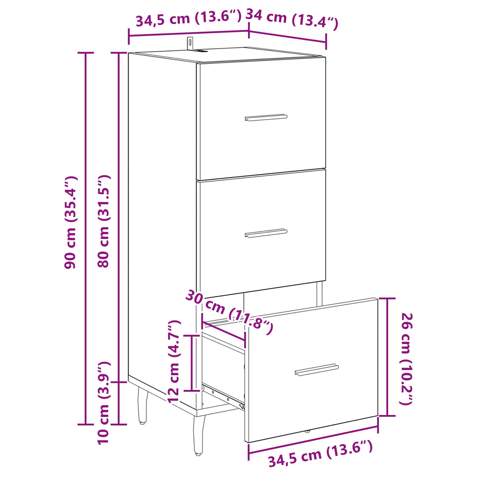 Kreveta hrast artisan 34 x 34.5 x 90 cm Konstruirano drvo