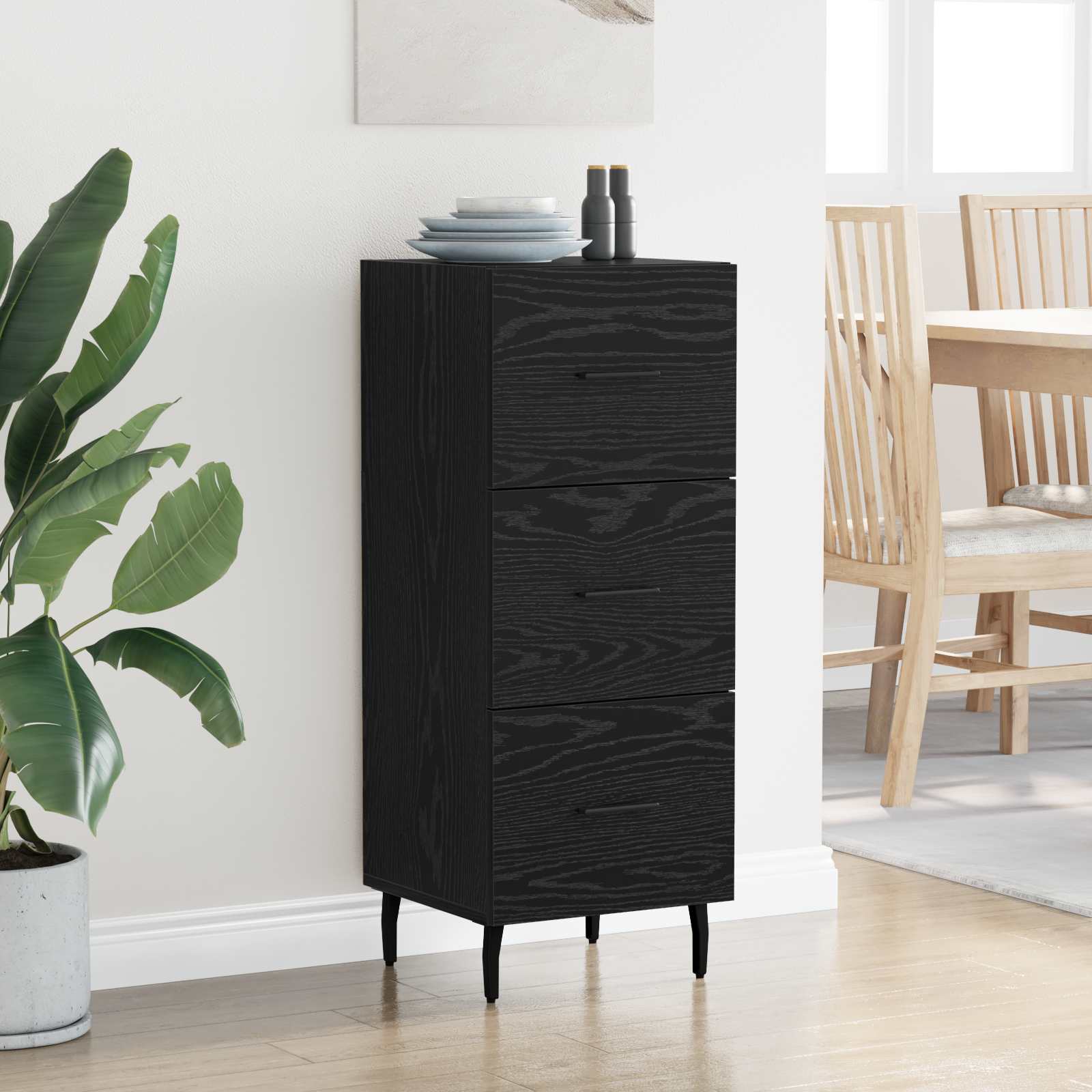 Kreveta Crni hrast 34 x 34.5 x 90 cm Konstruirano drvo