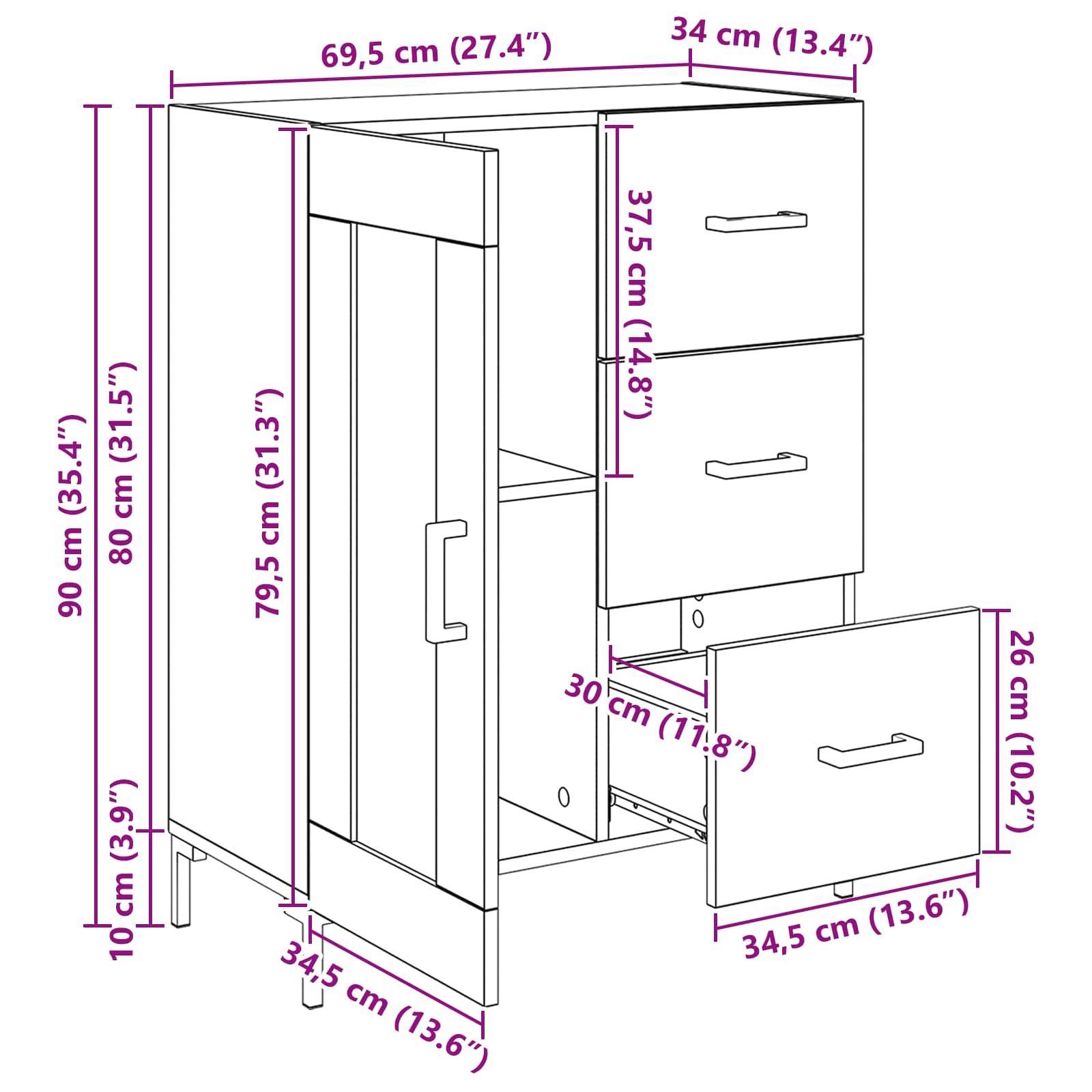 Kreveta Staro drvo 69.5 x 34 x 90 cm Konstruirano drvo