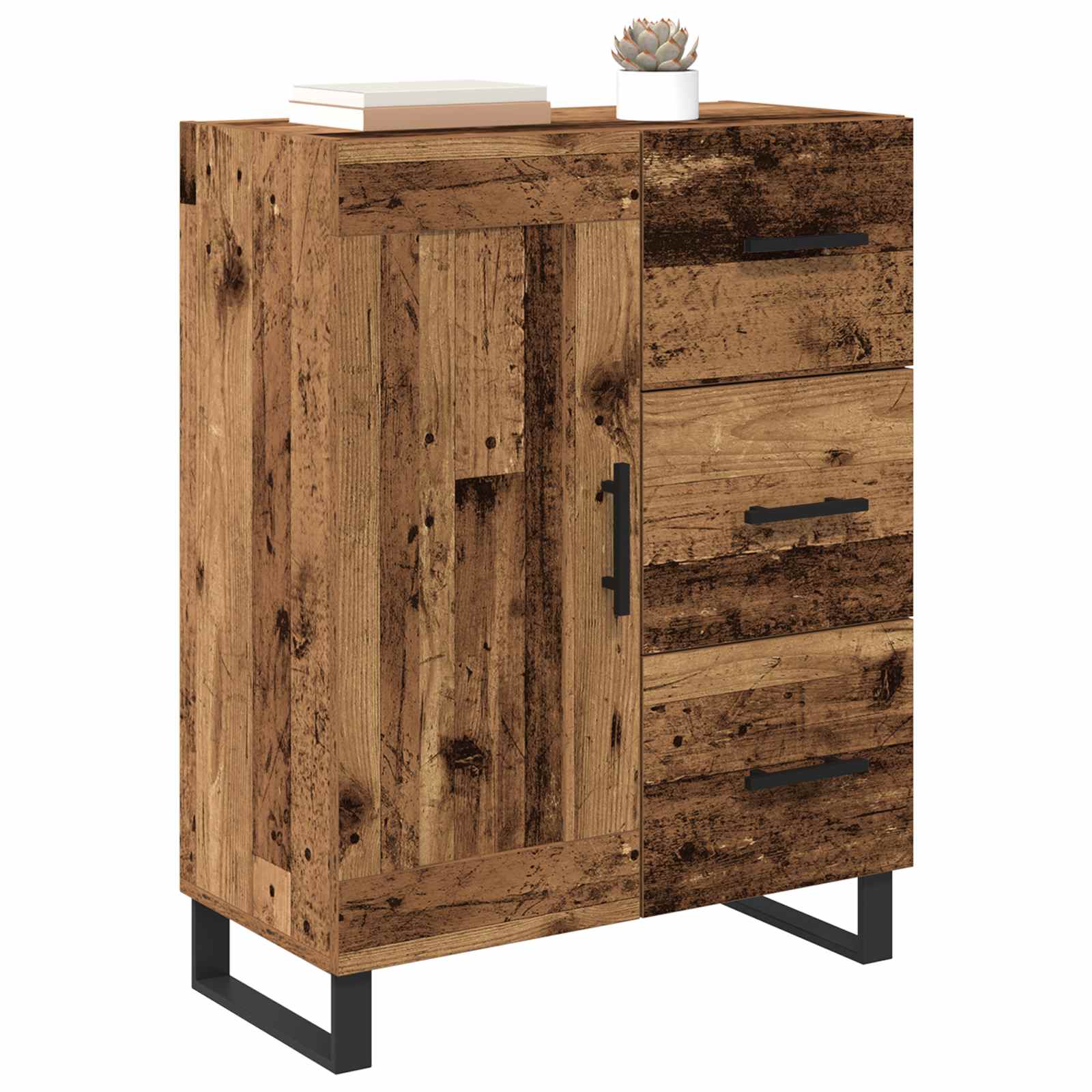 Kreveta Staro drvo 69,5 x 34 x 90 cm Obrađeno drvo i čelik