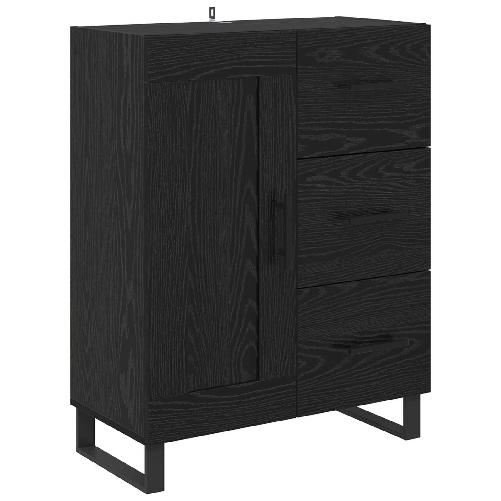 Kreveta Crni hrast 69,5 x 34 x 90 cm Obrađeno drvo i čelik