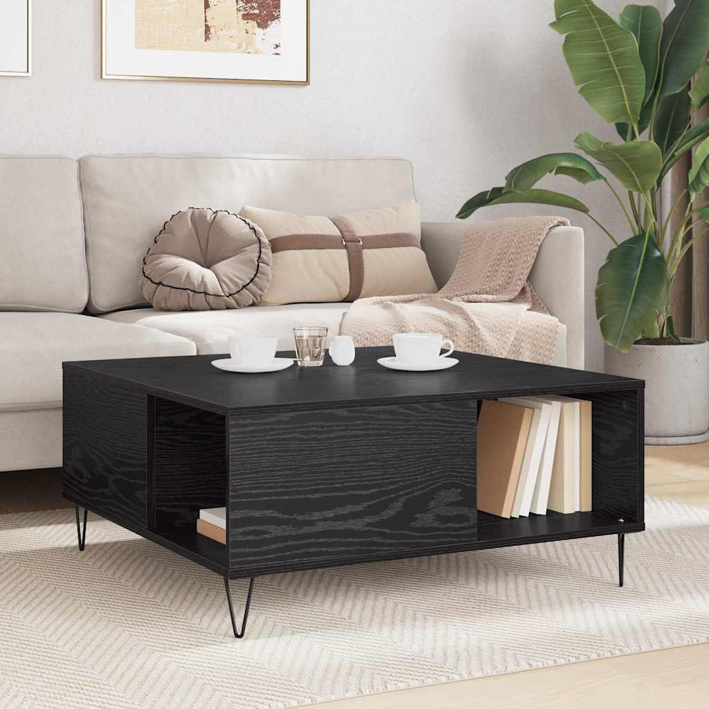 Kava Stol Crni hrast 80 x 80 x 36,5 cm Konstruirano drvo