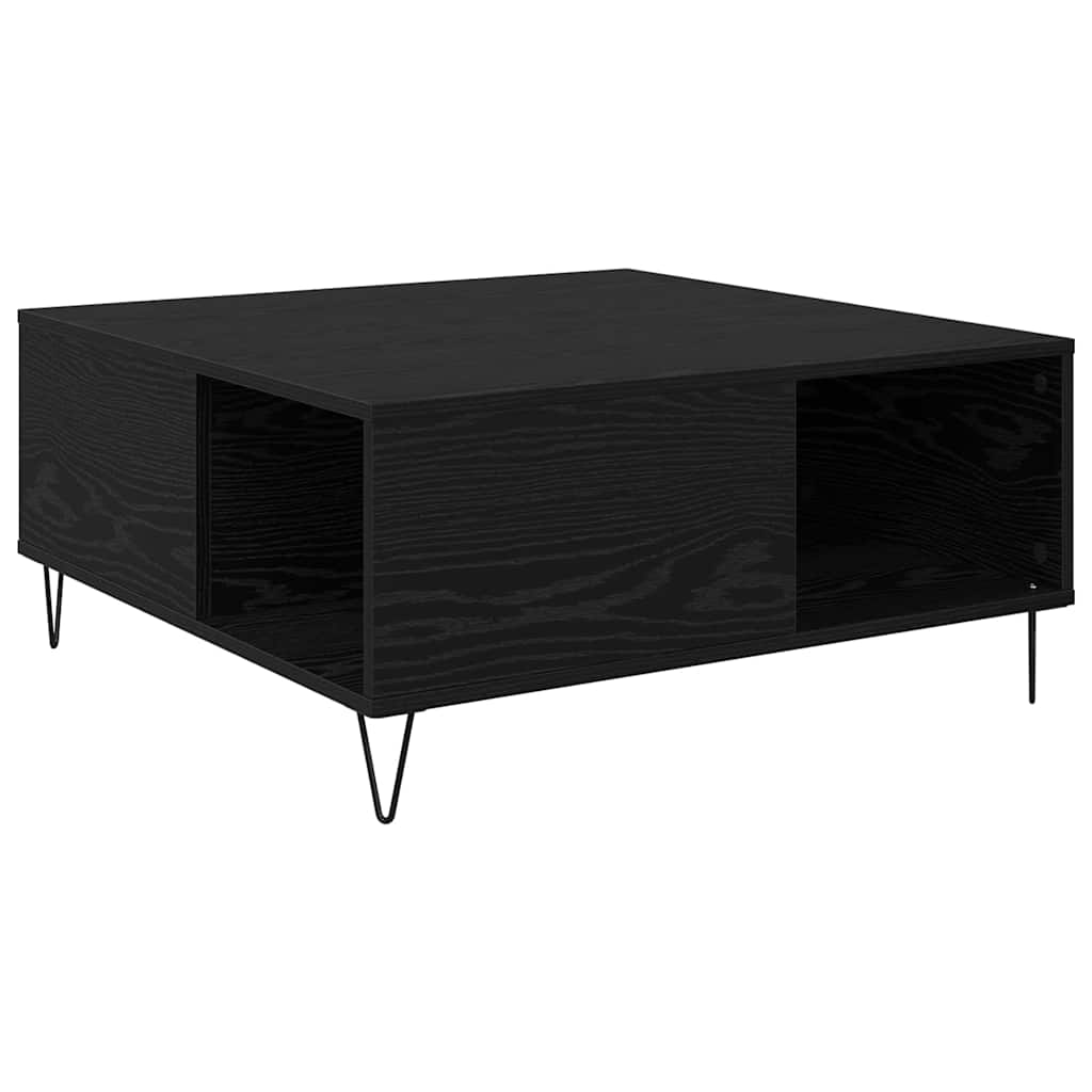 Kava Stol Crni hrast 80 x 80 x 36,5 cm Konstruirano drvo