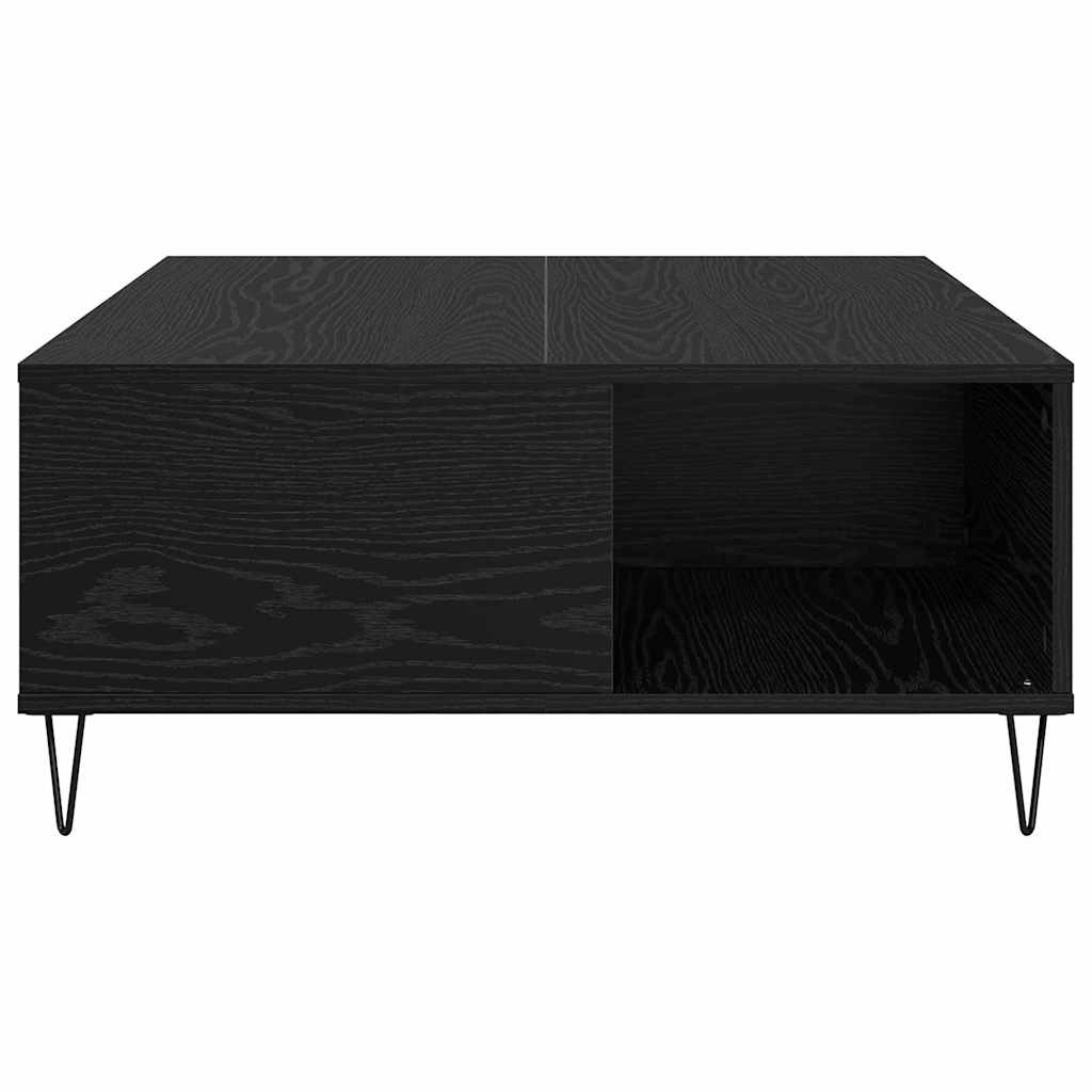 Kava Stol Crni hrast 80 x 80 x 36,5 cm Konstruirano drvo