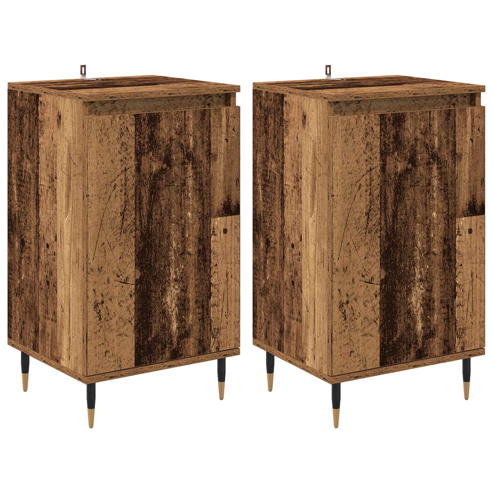 Kreveta 2 pcs Staro drvo 40 x 35 x 70 cm Obrađeno drvo i čelik
