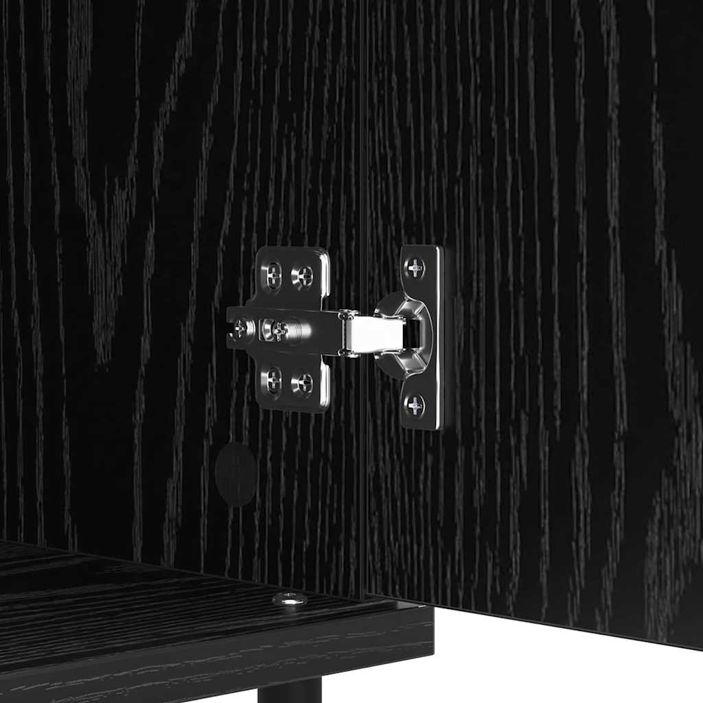 Kreveta 2 pcs Crni hrast 40 x 35 x 70 cm Obrađeno drvo i čelik
