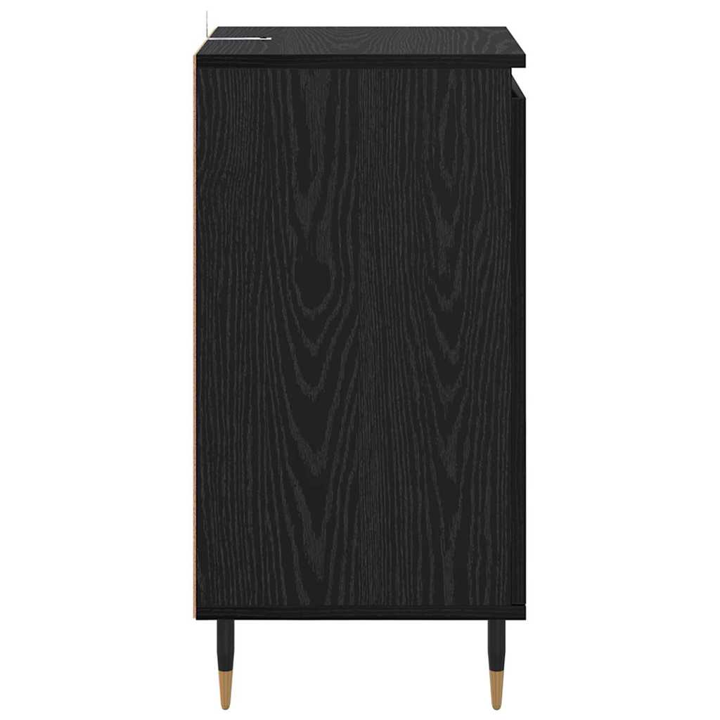 Kreveta 2 pcs Crni hrast 40 x 35 x 70 cm Obrađeno drvo i čelik