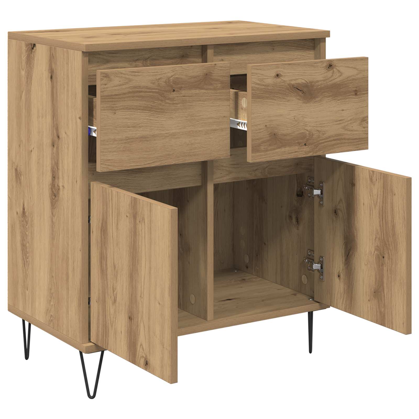 Kreveta Umjetnički hrast 60 x 35 x 70 cm Obrađeno drvo i čelik