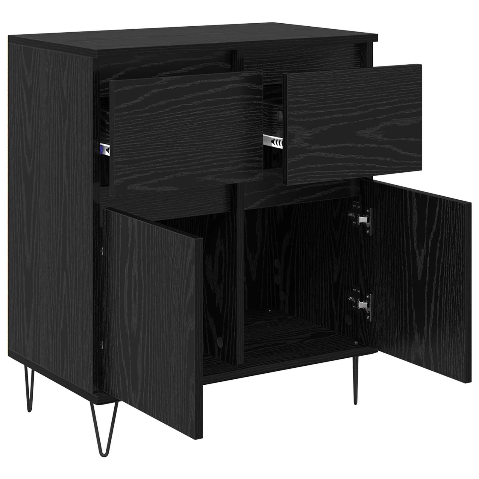 Kreveta Crni hrast 60 x 35 x 70 cm Obrađeno drvo i čelik
