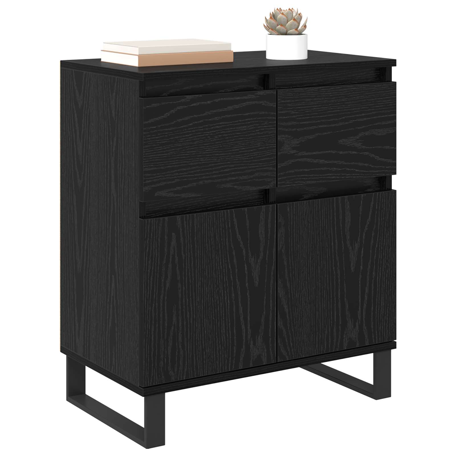 Kreveta Crni hrast 60 x 35 x 70 cm Obrađeno drvo i čelik