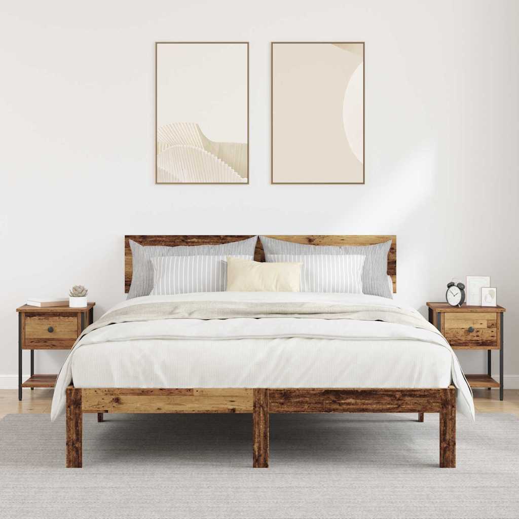 Noćni ormarić s ladicama 2 pcs Staro drvo 34 x 35,5 x 45 cm