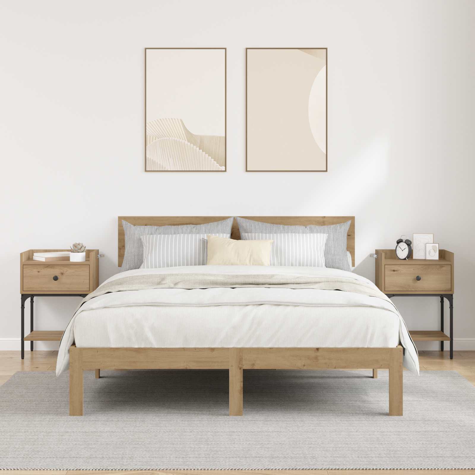 Noćni ormarić s ladicama 2 pcs Umjetnički hrast 40 x 29 x 60 cm