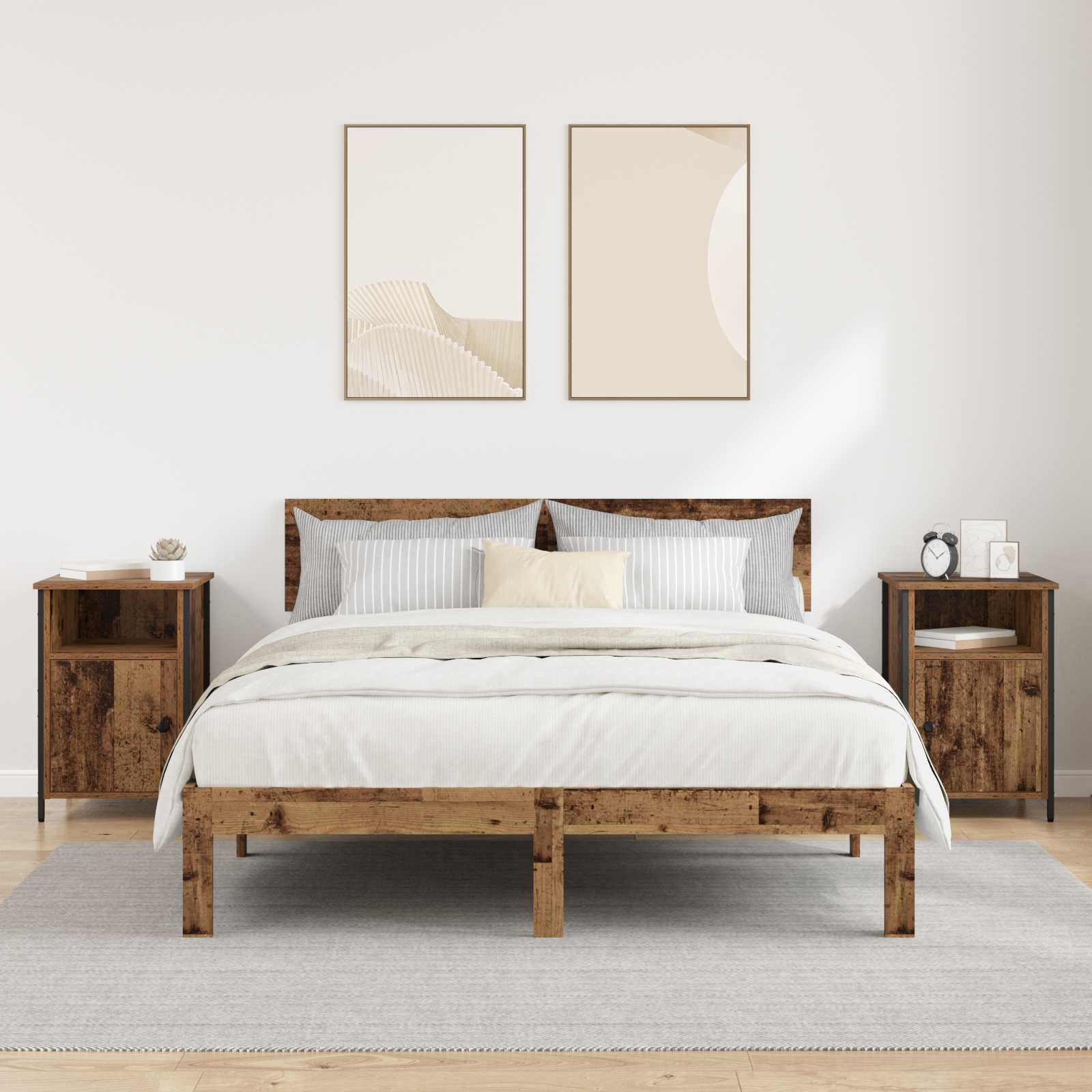 Noćni ormar 2 pcs Staro drvo 40 x 42 x 60 cm Konstruirano drvo