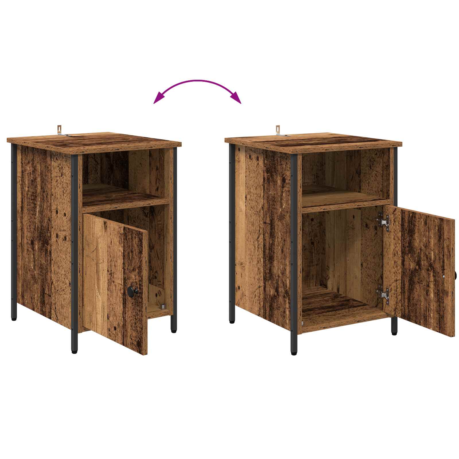 Noćni ormar 2 pcs Staro drvo 40 x 42 x 60 cm Konstruirano drvo