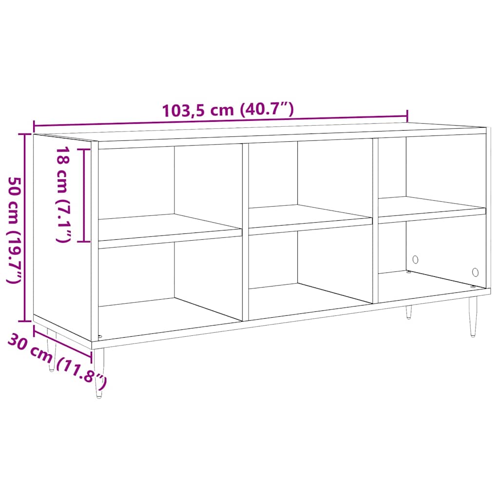 TV ormar Crni hrast 103,5 x 30 x 50 cm Konstruirano drvo