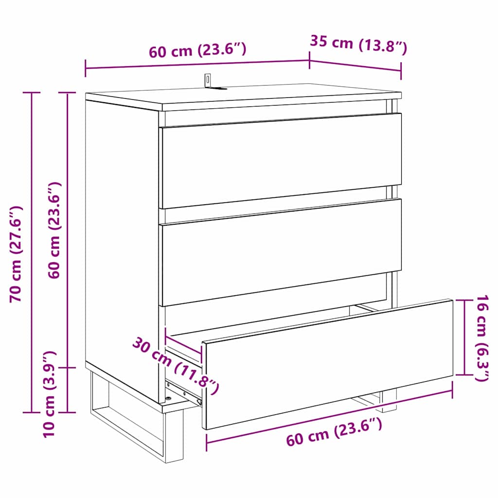 Kreveta Umjetnički hrast 60 x 35 x 70 cm Konstruirano drvo