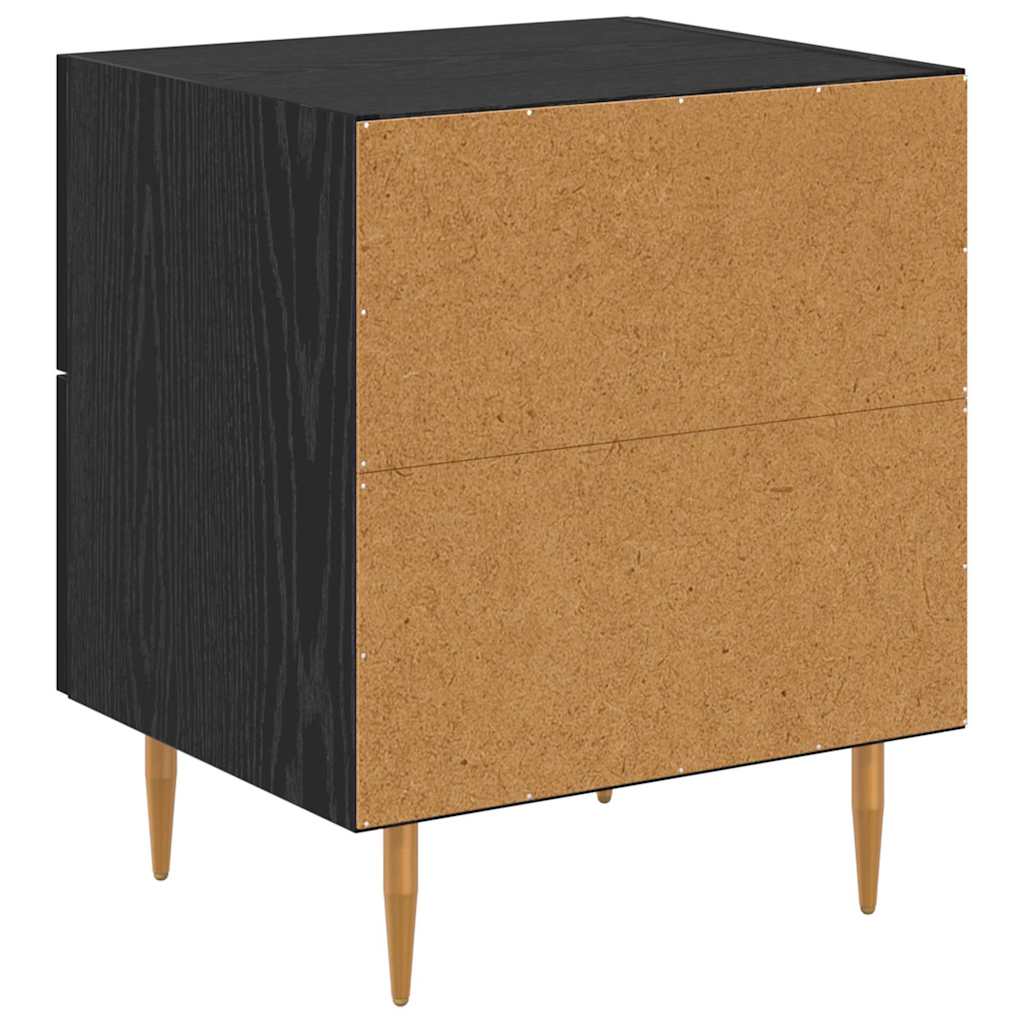 Noćni ormar s ladicama 2 pcs Crni hrast 40 x 35 x 47,5 cm