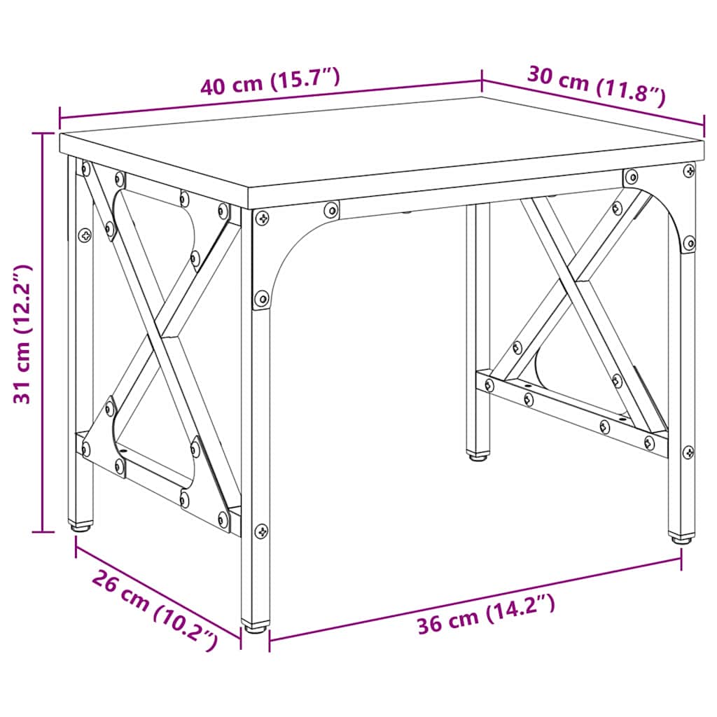 Držač za printer Crni hrast 40 x 30 x 31 cm Konstruirano drvo