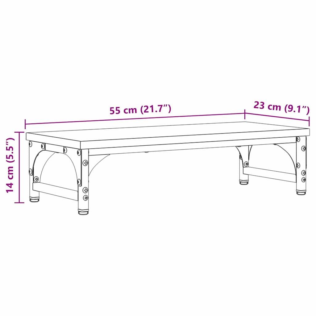 Stalak za Monitor Staro drvo 55 x 23 x 14 cm Konstruirano drvo