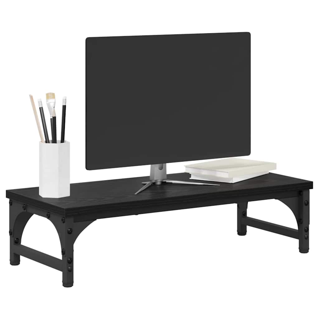Stalak za Monitor Crni hrast 55 x 23 x 14 cm Konstruirano drvo