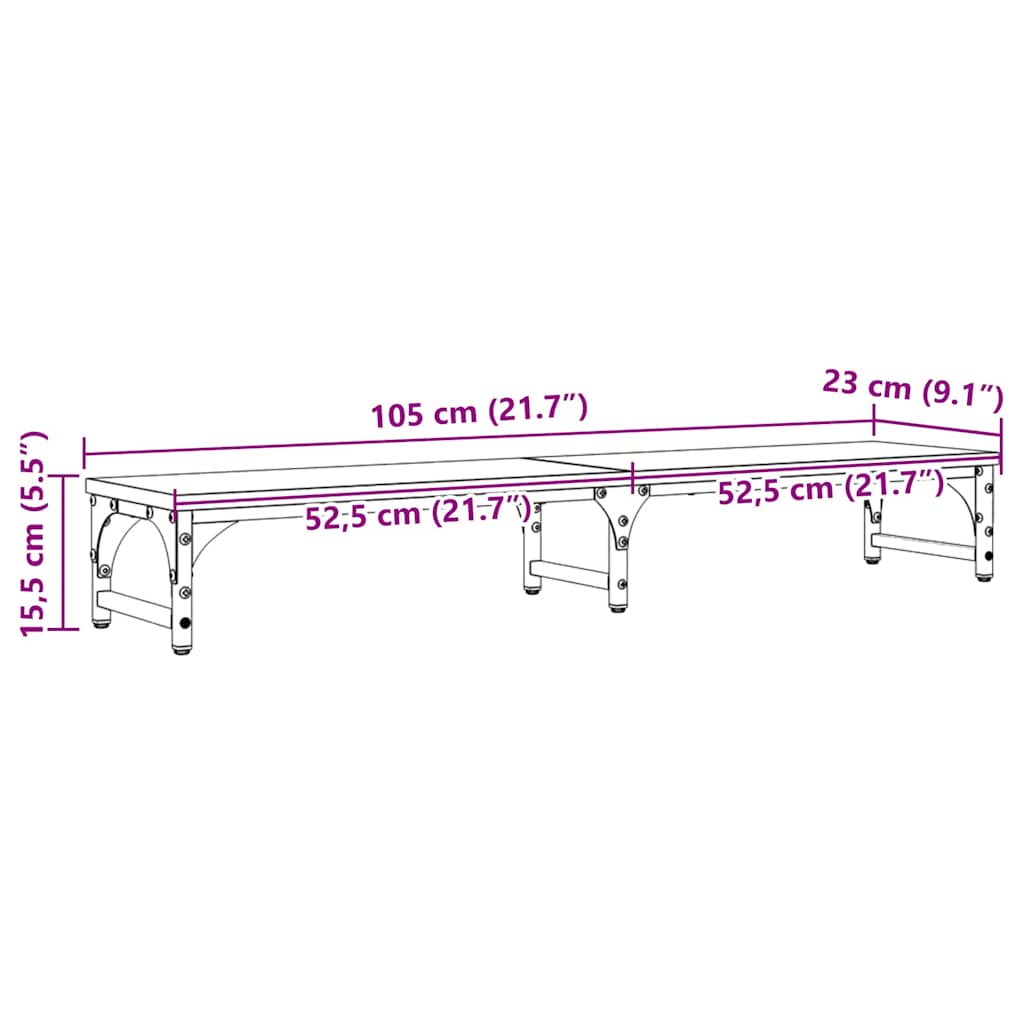Stalak za Monitor Umjetnički hrast 105 x 23 x 15,5 cm