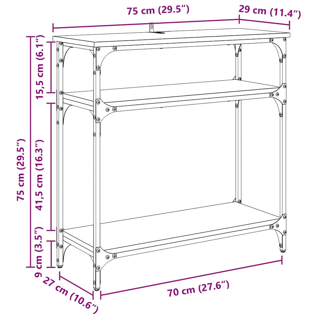 Konzolna stolica Staro drvo 75 x 29 x 75 cm Konstruirano drvo