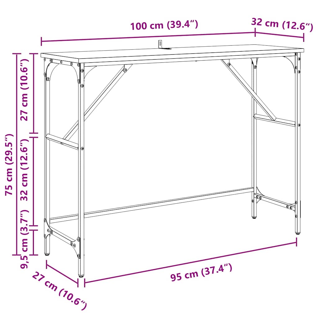 Konzolna stolica Staro drvo 100 x 32 x 75 cm Konstruirano drvo
