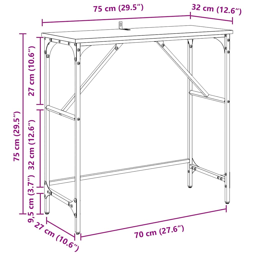 Konzolna stolica Staro drvo 75 x 32 x 75 cm Konstruirano drvo