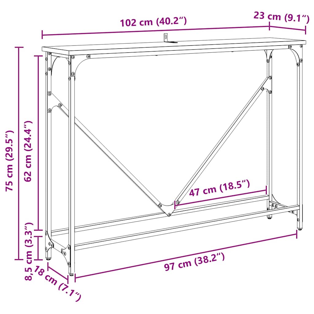 Konzolna stolica Staro drvo 102 x 23 x 75 cm Konstruirano drvo