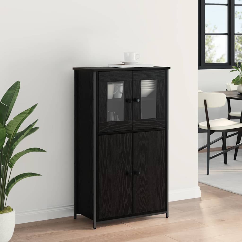 Highboard Crni hrast 62 x 32 x 106,5 cm Konstruirano drvo