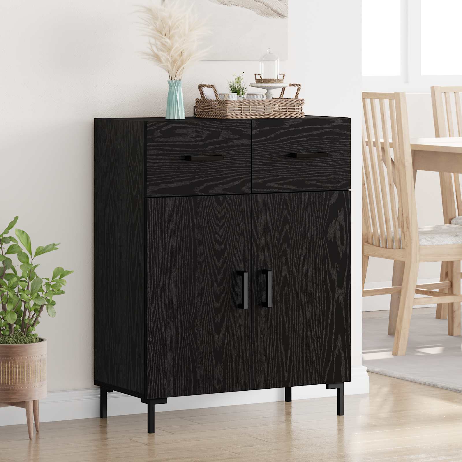 Kreveta Crni hrast 69,5 x 34 x 90 cm Konstruirano drvo