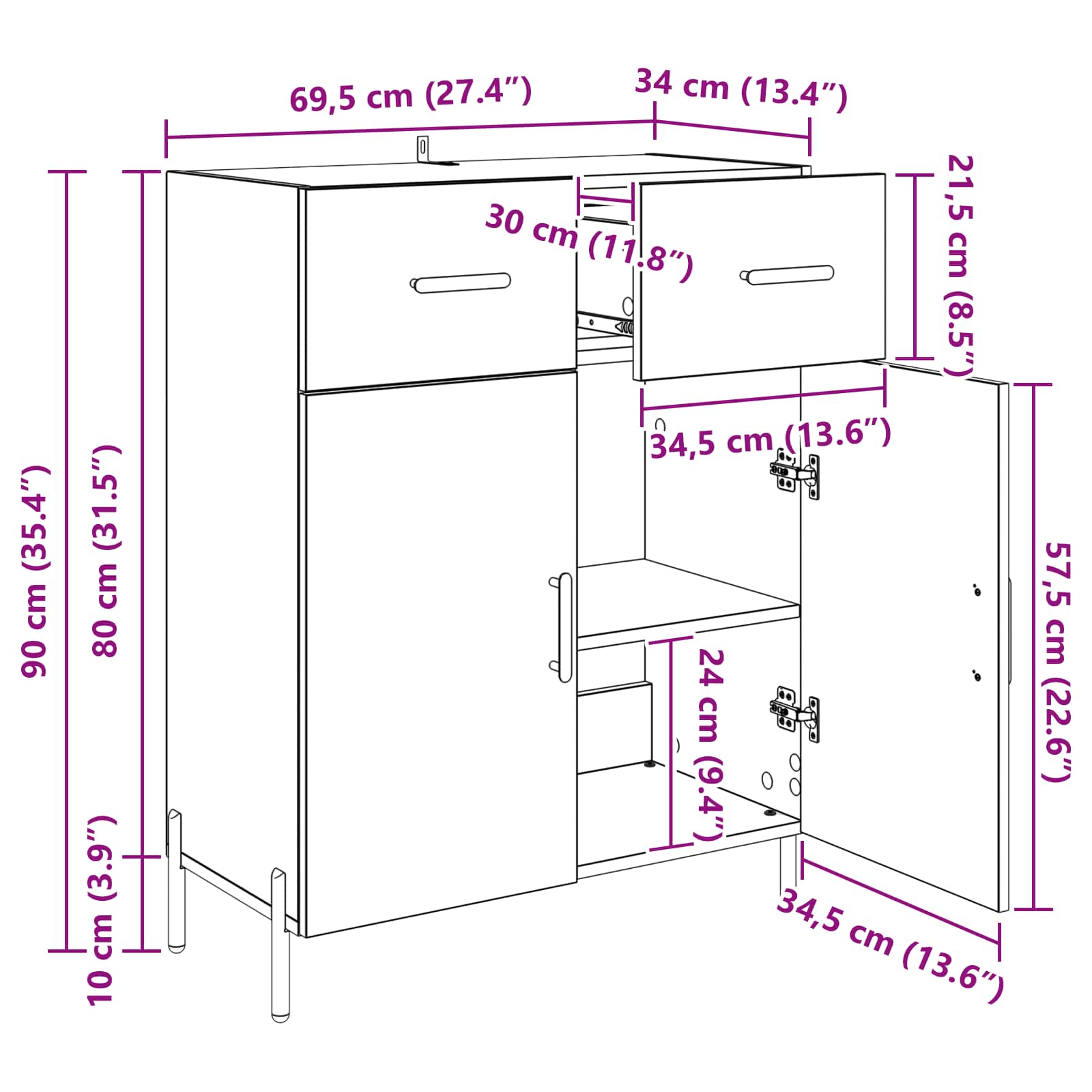 Kreveta Crni hrast 69,5 x 34 x 90 cm Konstruirano drvo