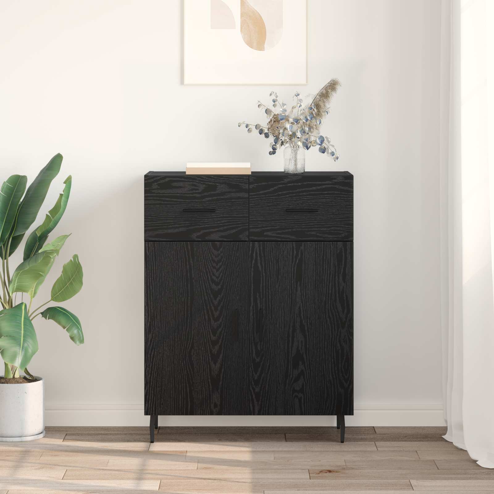 Kreveta Crni hrast 69,5 x 34 x 90 cm Konstruirano drvo
