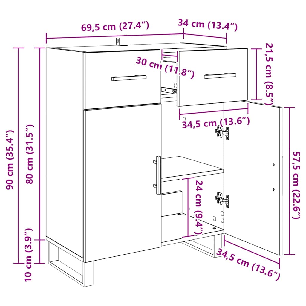 Kreveta Staro drvo 69,5 x 34 x 90 cm Konstruirano drvo