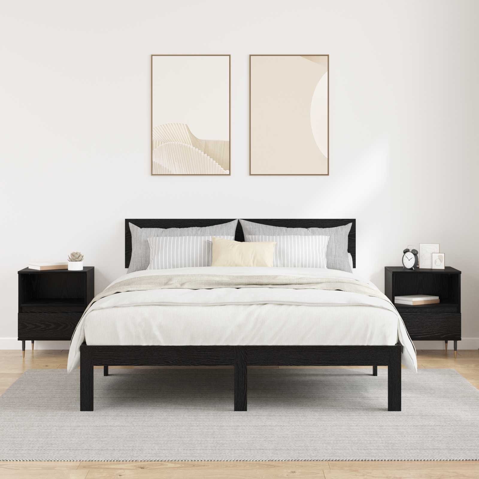 Noćni ormar 2 pcs Crni hrast 40 x 35 x 50 cm Konstruirano drvo