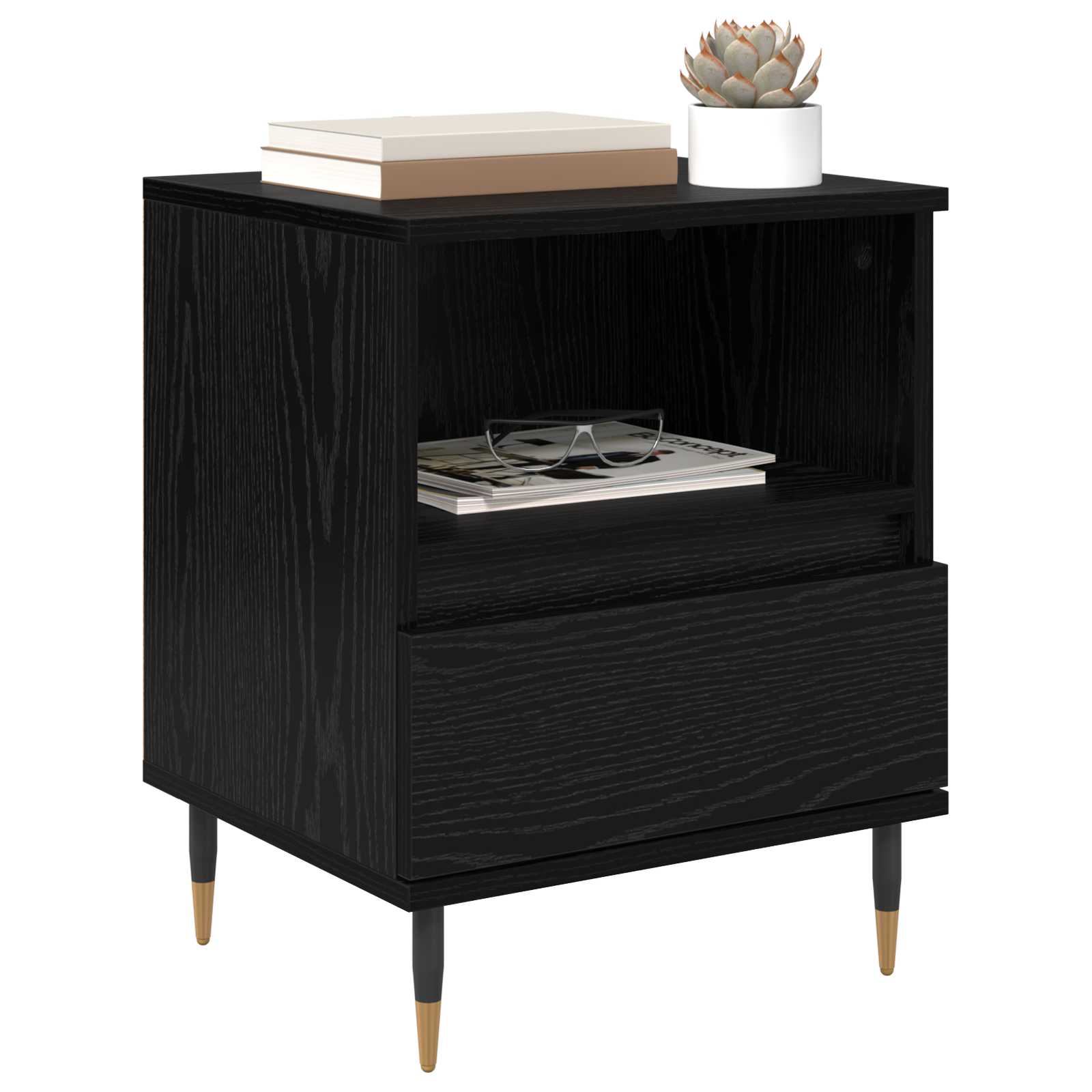 Noćni ormar 2 pcs Crni hrast 40 x 35 x 50 cm Konstruirano drvo