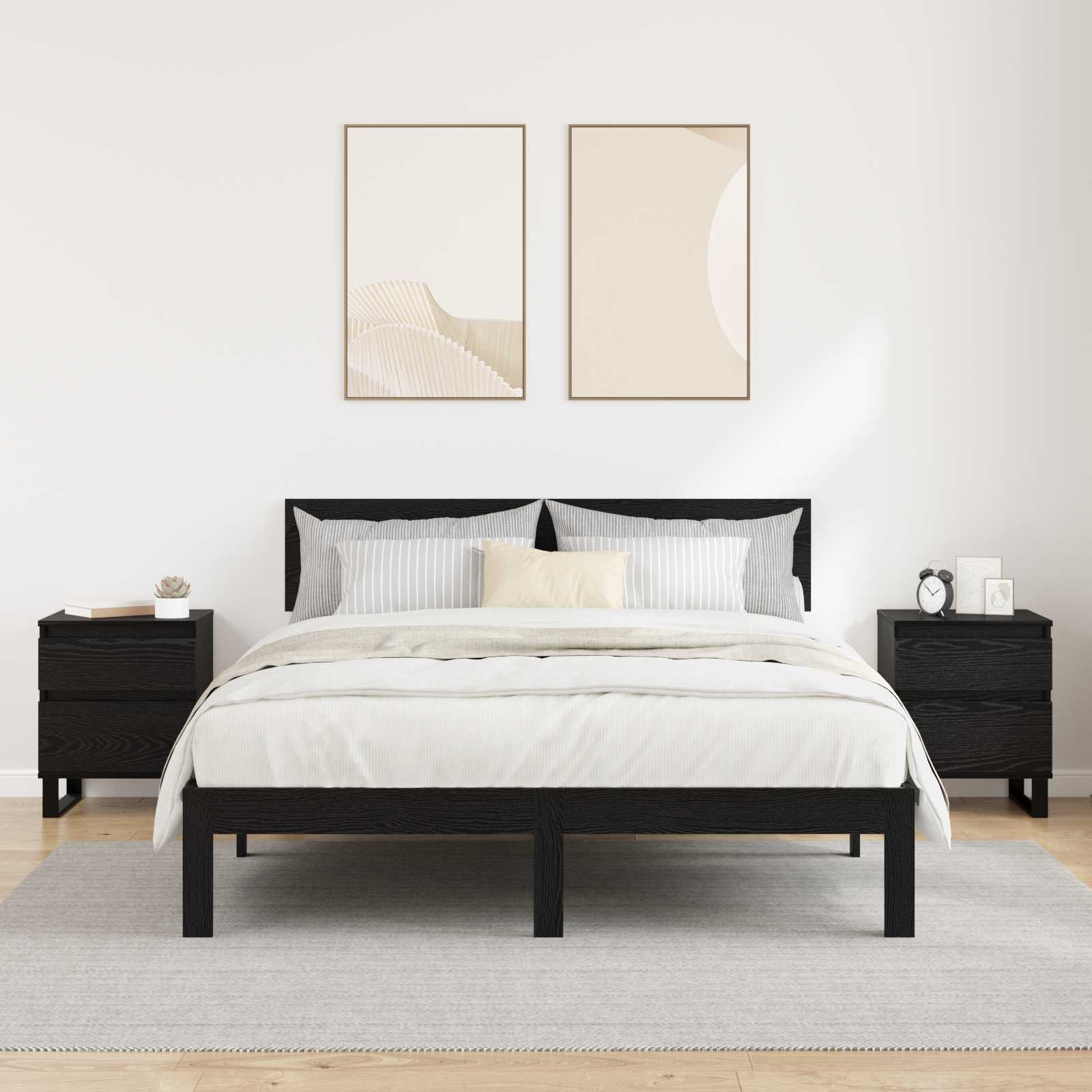 Noćni ormar 2 pcs Crni hrast 40 x 35 x 50 cm Konstruirano drvo