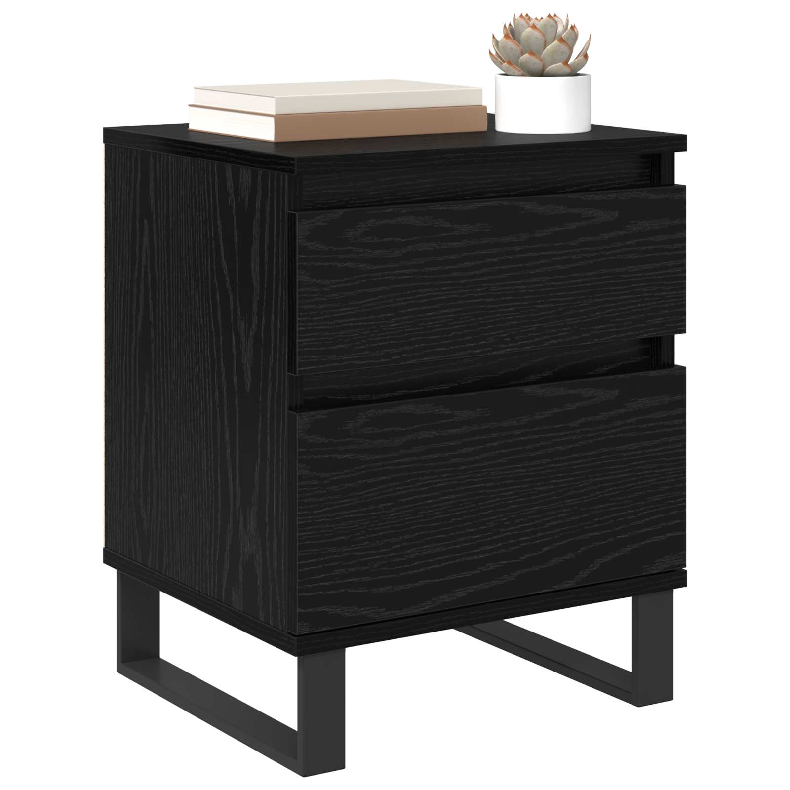 Noćni ormar 2 pcs Crni hrast 40 x 35 x 50 cm Konstruirano drvo