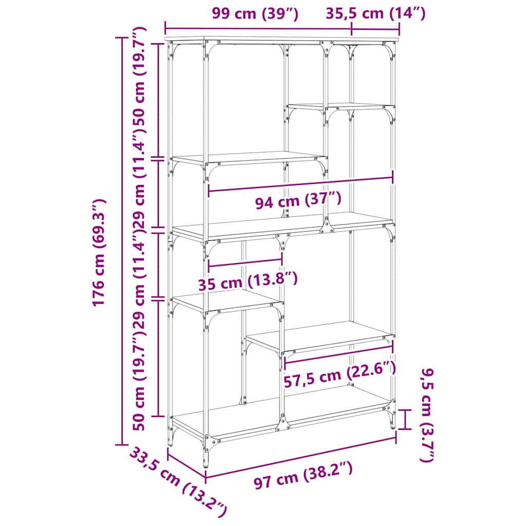 Polica Staro drvo 99 x 35,5 x 176 cm Konstruirano drvo