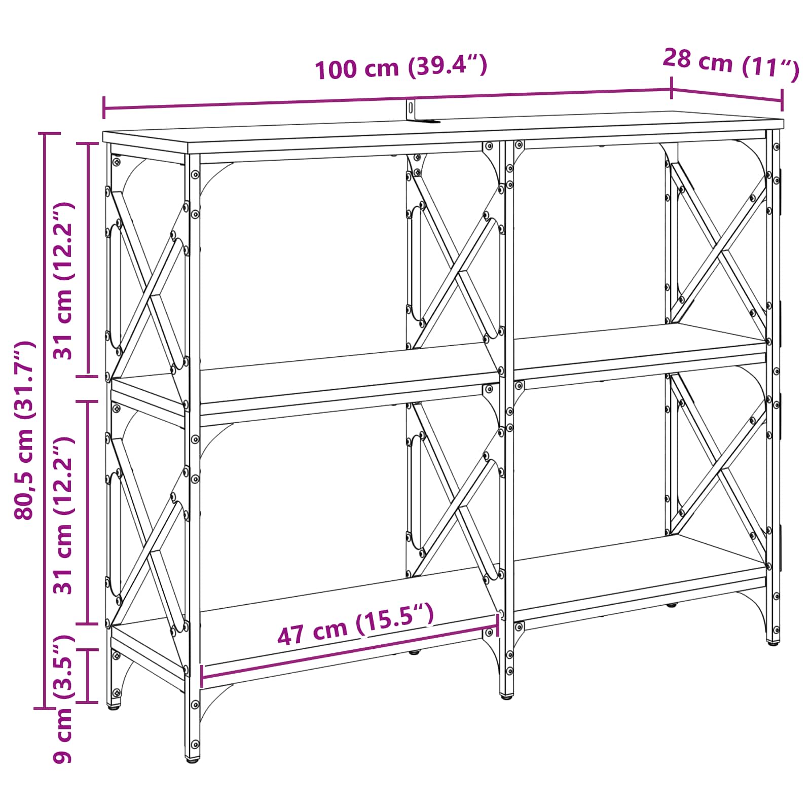 Konzolna stolica Staro drvo 100 x 28 x 80,5 cm